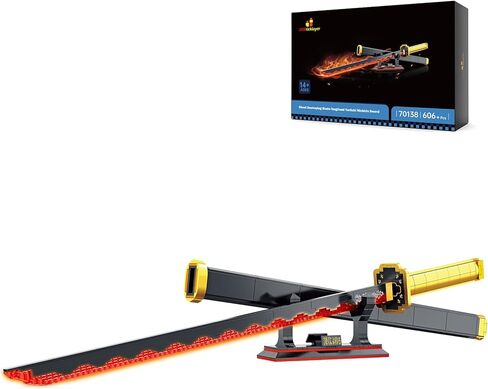 JMBricklayer Cosplay Nichirin Sword Building Toys 70138, 39in Luminous Anime Swords Toys with Scabbard and Stand, Collectible Build and Display Model Toys, for Adults Boys 14+ in Kuwait