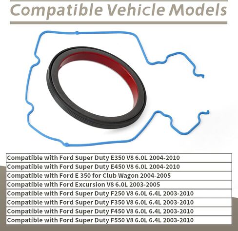 BS40700 Engine Crankshaft Oil Seal Kit Replacement for Ford Super Duty F250 F350 F450 F550 2003-2010 for E350 E450 2004-2010 for Excursion 2003-2005, Replace BS 40700 JV1684 Rear Main Seal in Kuwait