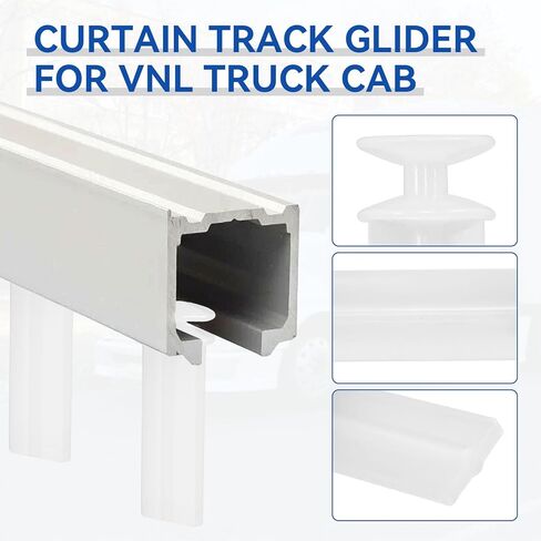 20Pack Curtain Track Glider Replacement for Volvo Truck Curtains 20984270 Curtain Track Slider Compatible with Volvo VNL Curtains Carriers Slide and Roller Truck Accessories Replacement for Semi Truck in Kuwait