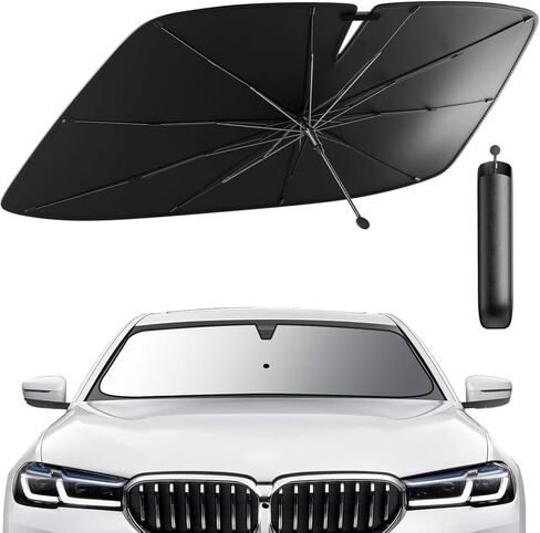 Car Windshield Sun Shade Umbrella, 2026 Upgrade Foldable Car Windshield Sun Shade Cover, 100% Sun Blocking & UV Protection Easy to Store, Fits Most Cars & SUVs (Large (55.1 * 31.1 inch)) in Saudi Arabia