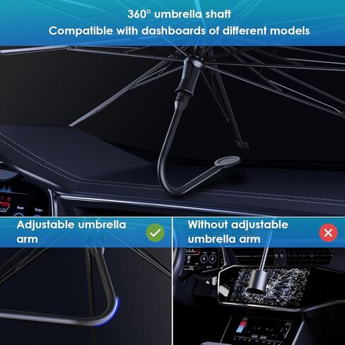 Car Windshield Sun Shade Umbrella, 2026 Upgrade Foldable Car Windshield Sun Shade Cover, 100% Sun Blocking & UV Protection Easy to Store, Fits Most Cars & SUVs (Large (55.1 * 31.1 inch)) in Saudi Arabia