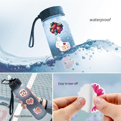 124PCS Strawberry Stickers, Suitable for Boys and Girls, Strawberry Lovers, and Can Be Used On Water Bottles, Laptops, Mobile Phones in Kuwait