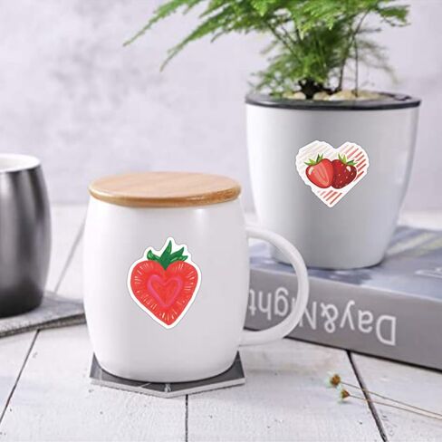 124PCS Strawberry Stickers, Suitable for Boys and Girls, Strawberry Lovers, and Can Be Used On Water Bottles, Laptops, Mobile Phones in Kuwait