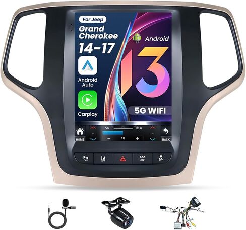 Car Radio Stereo for Jeep Grand Cherokee WK 2014 2015 2016 2017: Carplay Android Auto 9.7 Inch Touchscreen Replacement-GPS SWC Bluetooth Backup Camera in Saudi Arabia