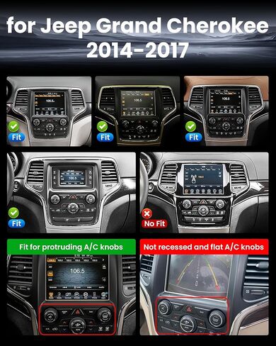 Car Radio Stereo for Jeep Grand Cherokee WK 2014 2015 2016 2017: Carplay Android Auto 9.7 Inch Touchscreen Replacement-GPS SWC Bluetooth Backup Camera in Saudi Arabia