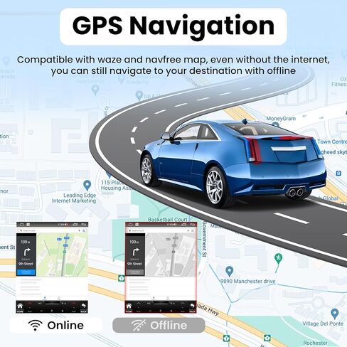 Car Radio Stereo for Jeep Grand Cherokee WK 2014 2015 2016 2017: Carplay Android Auto 9.7 Inch Touchscreen Replacement-GPS SWC Bluetooth Backup Camera in Saudi Arabia