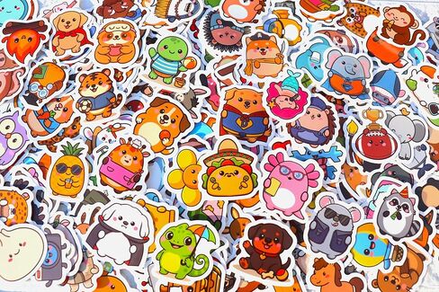 Pocket Pals by Puraesla - 308 PCS Emotional Support Animals Stickers for Kids Cute Water Bottle Stickers Waterproof Vinyl ASticker Self Adhesive Pet Reward Sticker for Baby Teacher Party Fvors in Saudi Arabia