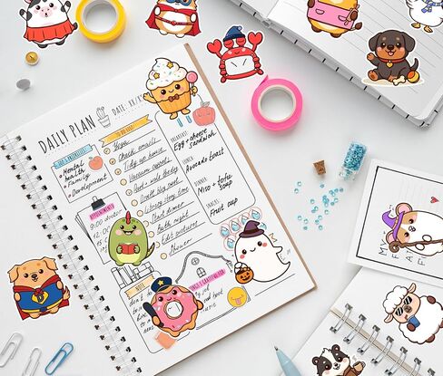 Pocket Pals by Puraesla - 308 PCS Emotional Support Animals Stickers for Kids Cute Water Bottle Stickers Waterproof Vinyl ASticker Self Adhesive Pet Reward Sticker for Baby Teacher Party Fvors in Saudi Arabia
