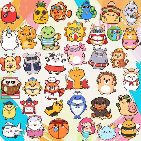 Pocket Pals by Puraesla - 308 PCS Emotional Support Animals Stickers for Kids Cute Water Bottle Stickers Waterproof Vinyl ASticker Self Adhesive Pet Reward Sticker for Baby Teacher Party Fvors in Saudi Arabia