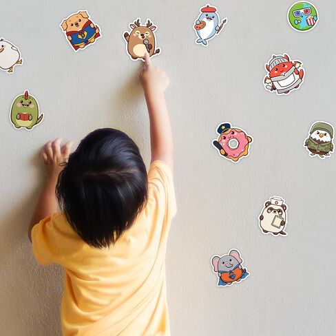 Pocket Pals by Puraesla - 308 PCS Emotional Support Animals Stickers for Kids Cute Water Bottle Stickers Waterproof Vinyl ASticker Self Adhesive Pet Reward Sticker for Baby Teacher Party Fvors in Saudi Arabia