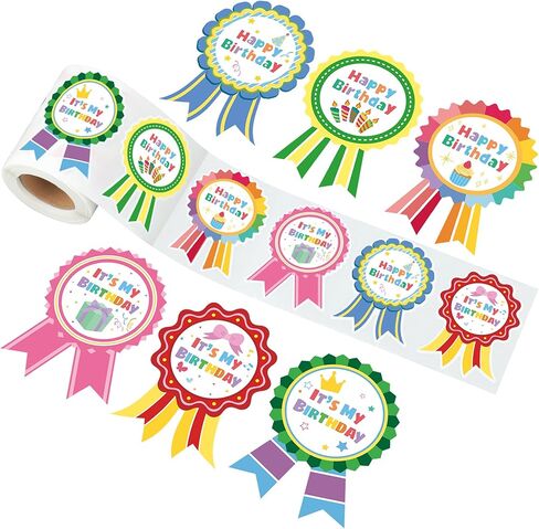 240 PCS Happy Birthday Badge Stickers Roll Colorful It's My Birthday Badge Sticker for Kids Self-Adhesive Birthdays Badges Label Stickers for Home School Classroom Gift Decals Party Favors Supplies in Kuwait