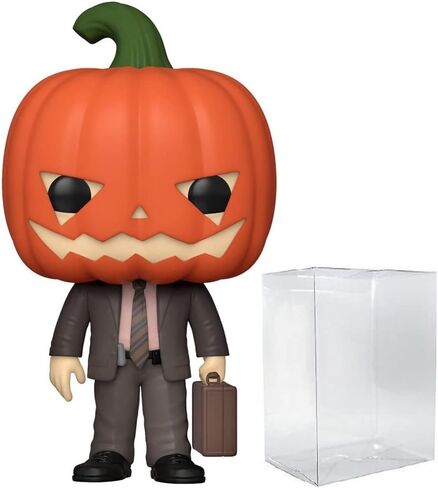 Funko The Office - Dwight Schrute with Pumpkinhead Pop! Vinyl Figure (Bundled with Compatible Pop Box Protector Case) in Kuwait