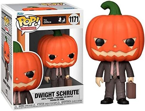 Funko The Office - Dwight Schrute with Pumpkinhead Pop! Vinyl Figure (Bundled with Compatible Pop Box Protector Case) in Kuwait