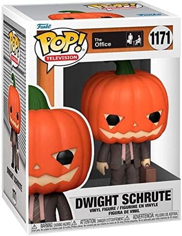 Funko The Office - Dwight Schrute with Pumpkinhead Pop! Vinyl Figure (Bundled with Compatible Pop Box Protector Case) in Kuwait