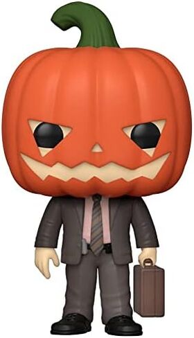 Funko The Office - Dwight Schrute with Pumpkinhead Pop! Vinyl Figure (Bundled with Compatible Pop Box Protector Case) in Kuwait