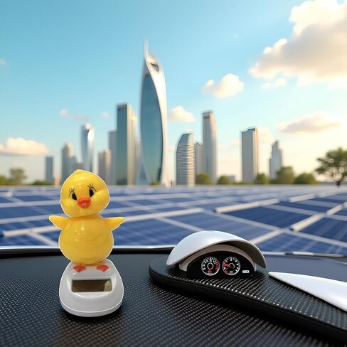 Solar Powered Dancing Chick, Solar Bobblehead Chicken, Solar-Powered Car Charm, Cartoon Bobble Head Chick Ornaments Figures for Car Dashboard, Bobbleheads for Car Dashboard, Solar Power Kits in Saudi Arabia