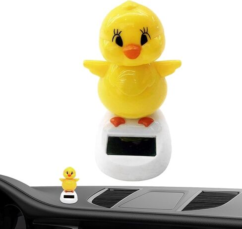 Solar Powered Dancing Chick, Solar Bobblehead Chicken, Solar-Powered Car Charm, Cartoon Bobble Head Chick Ornaments Figures for Car Dashboard, Bobbleheads for Car Dashboard, Solar Power Kits in Saudi Arabia