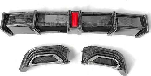 FREEMOTOR802 Compatible with 2018-2022 Honda Accord Hybrid Rear Bumper Lip Diffuser, PP Polypropylene Gloss Black Real LED Rear Shark Fins Spoiler in Saudi Arabia