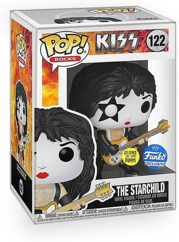 مقتنيات ملحمية Pop Rocks: KISS - مجموعة شخصيات The Starchild (تتوهج في الظلام) الحصرية من الفينيل مع واقي صندوق Funko المتوافق in Kuwait