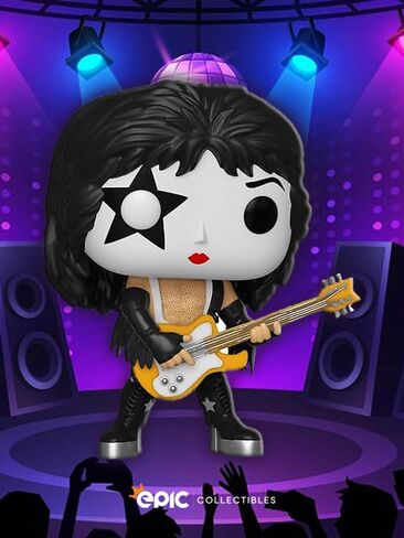 مقتنيات ملحمية Pop Rocks: KISS - مجموعة شخصيات The Starchild (تتوهج في الظلام) الحصرية من الفينيل مع واقي صندوق Funko المتوافق in Kuwait