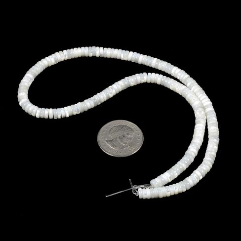 5 to 6mm Natural Mother of Pearl MOP Shell Gemstone Heishi Disc Rondelle Spacer Jewelry Making DIY Loose Beads 16 inch in Kuwait