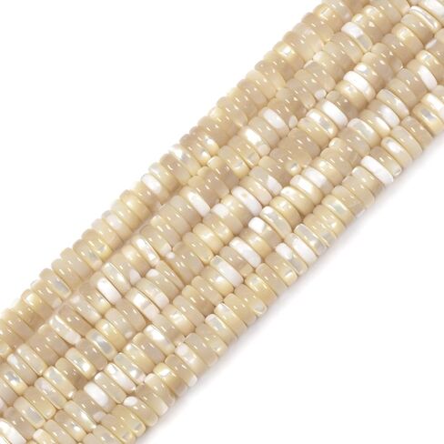 5 to 6mm Natural Mother of Pearl MOP Shell Gemstone Heishi Disc Rondelle Spacer Jewelry Making DIY Loose Beads 16 inch in Kuwait
