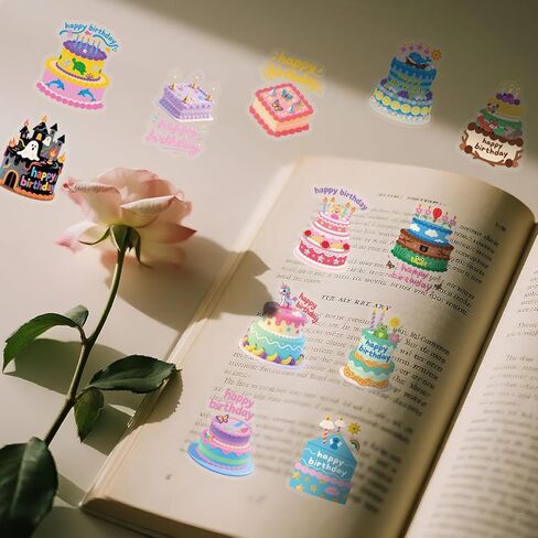 Happy Birthday Stickers for Kids, 56Pcs Clear PET Birthday Cute Stickers for Water Bottles Cell Phones Guitars Laptops Teens Adults Party Supplies Decoration in Saudi Arabia