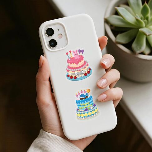 Happy Birthday Stickers for Kids, 56Pcs Clear PET Birthday Cute Stickers for Water Bottles Cell Phones Guitars Laptops Teens Adults Party Supplies Decoration in Saudi Arabia