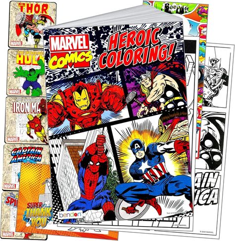 Avengers Coloring Book Featuring The Hulk, Iron Man, Spiderman, Captain America, and More, Set Includes Avengers Stickers, Coloring Pages, Reward Sticker Set, and More in Saudi Arabia