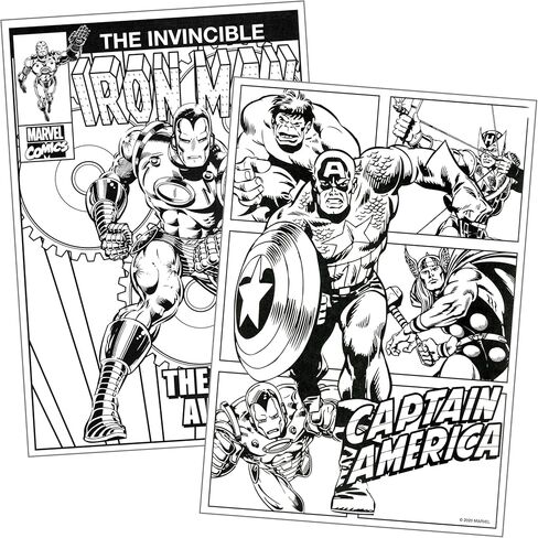 Avengers Coloring Book Featuring The Hulk, Iron Man, Spiderman, Captain America, and More, Set Includes Avengers Stickers, Coloring Pages, Reward Sticker Set, and More in Saudi Arabia