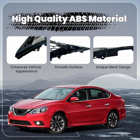 Front Bumper Honeycomb Upper Grille Chrome & Black Grill Compatible with 2016 2017 2018 Nissan Sentra 62310-3YU0A NI1200279 in Saudi Arabia