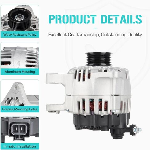 New Alternator V6 2.7L Fits for Hyundai Santa Fe 05-06,for Sonata 05, for Tiburon 05-08, for Tuscon 05-09,for Magentis Optima 05-06,for Sportage 05-10 11188N in Kuwait