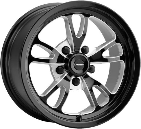 Vision 149 Patriot 15x8 5x4.5" +27mm Black/Milled Wheel Rim 15" Inch 149-5865B27 in Kuwait