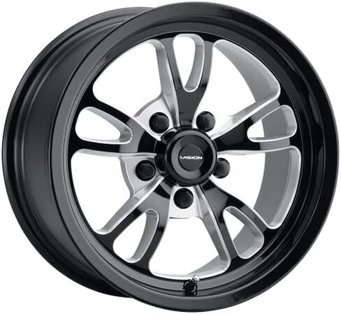 Vision 149 Patriot 15x8 5x4.5" +27mm Black/Milled Wheel Rim 15" Inch 149-5865B27 in Kuwait