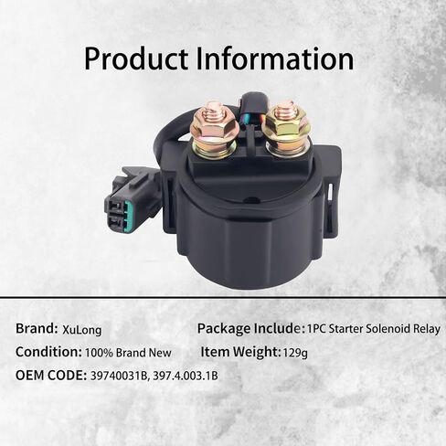 Starter Solenoid Relay 39740031B Compatible with Ducati 1098 1098 S 1198 R SP 848 848 1100 Evo Dark GT 1000 Sportclassic Touring 696 796 20th Anniversary Sport 1000 Sportclassic Biposto in Kuwait