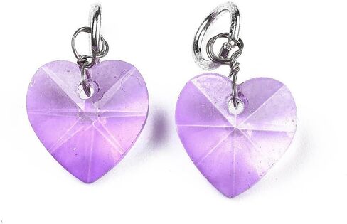 50pcs Crystal Heart Glass Charms Faceted Love Heart Dangles Pendant with Jump Ring for Jewelry Making DIY Necklace Bracelet Earring Keychain Hanging Decoration Valentine's Day in Kuwait