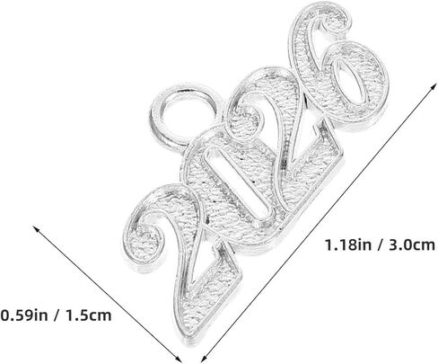 Garneck 100pcs 2026 Charms: Year Signet Number Pendants For Jewelry Making Finding Craft Accessories Graduation Hat Tassel Necklaces Keychain Diy Project Christmas Decor Golden in Kuwait