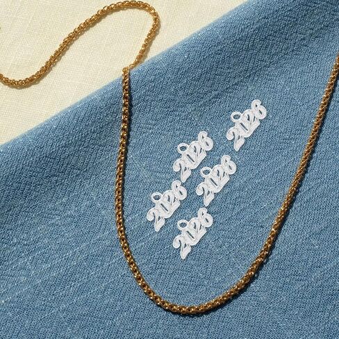 Garneck 100pcs 2026 Charms: Year Signet Number Pendants For Jewelry Making Finding Craft Accessories Graduation Hat Tassel Necklaces Keychain Diy Project Christmas Decor Golden in Kuwait
