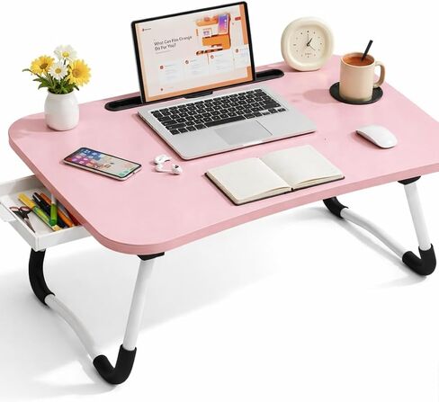 WSA Foldable Laptop Bed Desk with Cup Holder & Tablet Slot Portable Lap Desk Tray Table for Couch Sofa & Bed Large Notebook Stand for Eating Writing Studying Breakfast in Bed (Green) in Kuwait