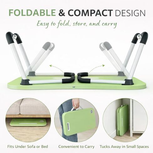WSA Foldable Laptop Bed Desk with Cup Holder & Tablet Slot Portable Lap Desk Tray Table for Couch Sofa & Bed Large Notebook Stand for Eating Writing Studying Breakfast in Bed (Green) in Kuwait