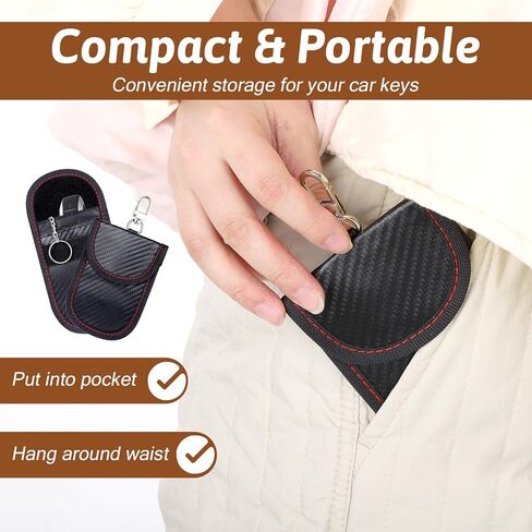 2 Pack Key Fob Cover, Bag for Car Keys, Signal Blocking Pouch, Anti-Theft Key Fob Protector, Cell Phone Blocker Case, Compact Portable Keys Cage in Kuwait