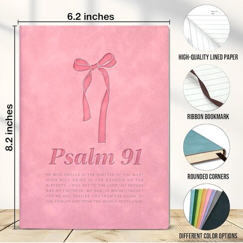 Coquette Bow Dark Green Christian Journal Religious Bible Verse Notebook Spiritual Gifts for Catholic Women, Scripture Psalm 91 Dark Green Journal Notebook in Saudi Arabia