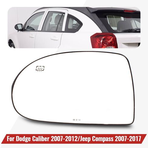 Left Driver Side Mirror Glass Replacement fit for 2007 2008 2009 2010 2011 2012 2013 2014 2015 2016 2017 Jeep Compass, Heated Door Mirror Replace for 68000023AA in Saudi Arabia