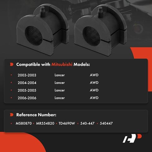A-Premium 2 x Front Sway Bar Bushing Kit, Compatible with Mitsubishi Lancer 2003 2004 2005 2006, AWD in Kuwait