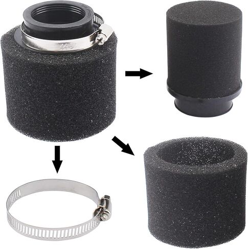 2Pcs Universal 44mm 45mm 46mm Black Double Foam Pod Performance Filter for 50cc - 90cc 110cc 125cc ATV Quad Scooter Go Kart Moped Pit Dirt Super Bike in Kuwait