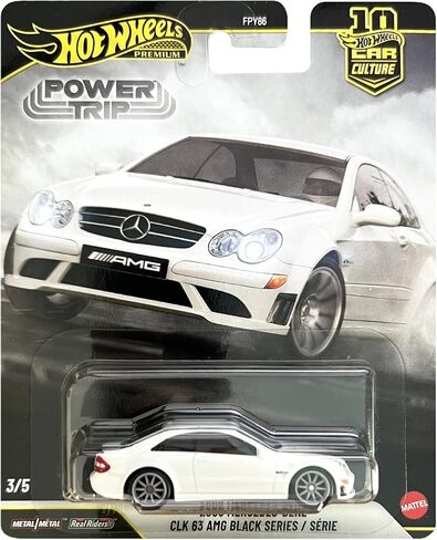 Hot Wheels Premium Car Culture Vehicle 2008 Mercedes-Benz CLK63 Black Series, Premium Collection Sports Car 1:64 Scale, for Kids Ages 3 and Up in Kuwait