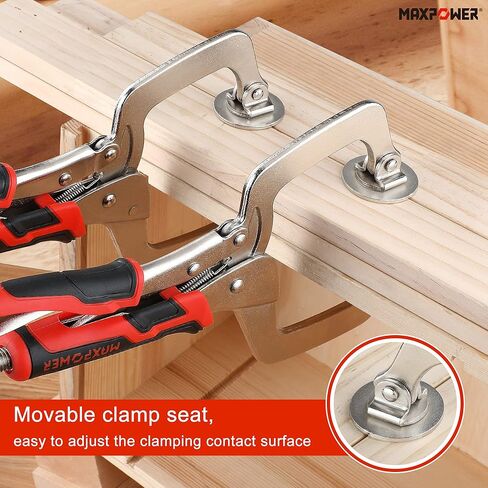 MAXPOWER 11-Inch Locking C Clamp Set, 2 Pack Metal Face Clamp with Large Flat Swivel Pads, Adjustable Heavy Duty C Clamps Locking Pliers for Woodworking, Carpentry, Cabinetry, Welding and Repair in Kuwait