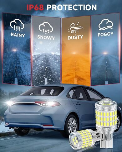 921 912 LED Reverse Light Bulbs Fit for Toyota 1998-2024 Corolla, 6000K Cool White, 600% Brightness with HD Projector Back Up Light Bulb, Plug and Play, Pack of 2 in Kuwait