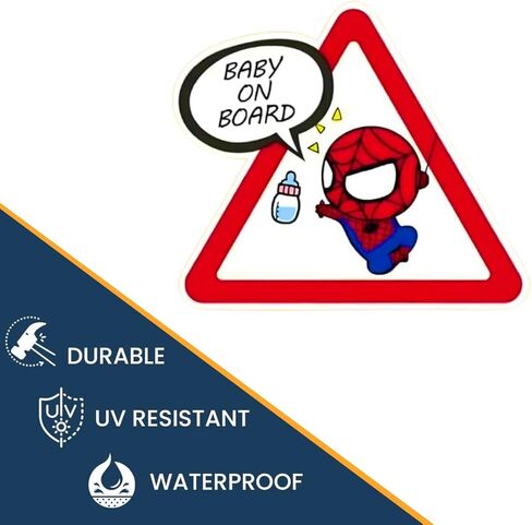 Baby on Board Sticker for Car Window or Bumper - Removable Baby on Board Sign Size 5.9 x 5.1 inch. in Kuwait