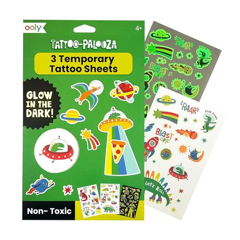 OOLY x Girl Scouts Temporary Tattoos for Girls - Glitter DIY Tattoo Jewelry Kit, 3 Sheets, Bracelets Rings Necklaces in Kuwait